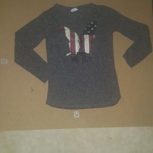 Zara Girls Grey shirt w American  butterfly
